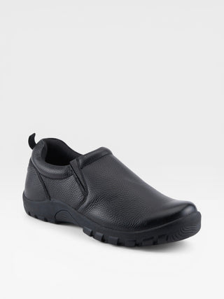 Spring Step Professional Beckham Men's Leather Slip-On Work Shoes in Black colorway