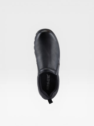 Spring Step Professional Beckham Men's Leather Slip-On Work Shoes in Black colorway