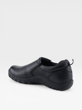 Spring Step Professional Beckham Men's Leather Slip-On Work Shoes in Black colorway