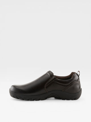 Spring Step Professional Beckham Men's Leather Slip-On Work Shoes in Brown colorway