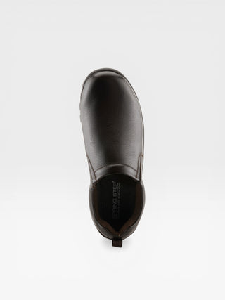 Spring Step Professional Beckham Men's Leather Slip-On Work Shoes in Brown colorway