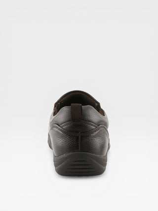 Spring Step Professional Beckham Men's Leather Slip-On Work Shoes in Brown colorway