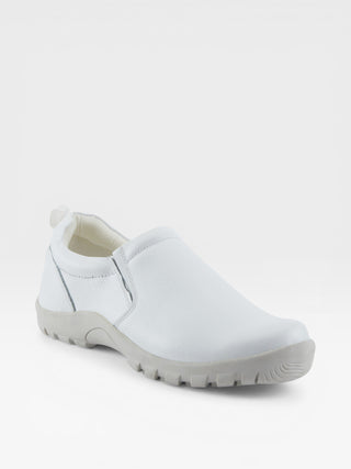 Spring Step Professional Beckham Men's Leather Slip-On Work Shoes in White colorway