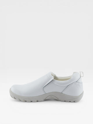 Spring Step Professional Beckham Men's Leather Slip-On Work Shoes in White colorway