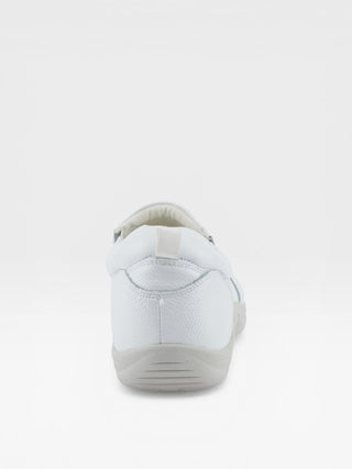 Spring Step Professional Beckham Men's Leather Slip-On Work Shoes in White colorway
