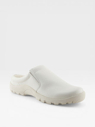 Spring Step Professional Blaine Men's Leather Slip-On Work Shoes in White colorway