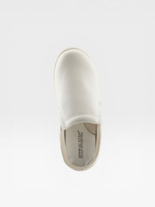 Spring Step Professional Blaine Men's Leather Slip-On Work Shoes in White colorway