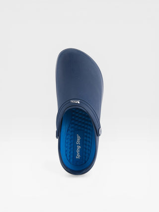 Spring Step Professional Cameron Men's Slip-Resistant Work Clogs in Navy colorway