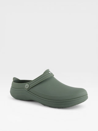 Spring Step Professional Cameron Men's Slip-Resistant Work Clogs in Olive Green colorway