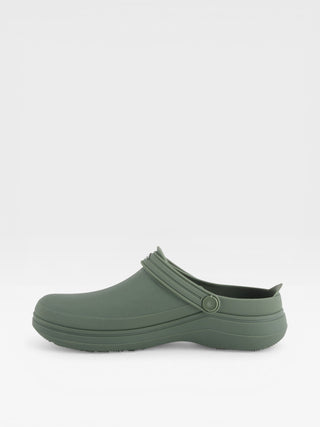 Spring Step Professional Cameron Men's Slip-Resistant Work Clogs in Olive Green colorway