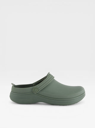 Spring Step Professional Cameron Men's Slip-Resistant Work Clogs in Olive Green colorway