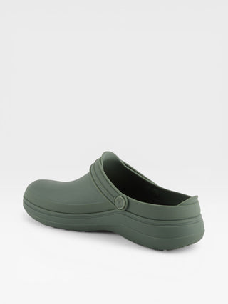 Spring Step Professional Cameron Men's Slip-Resistant Work Clogs in Olive Green colorway