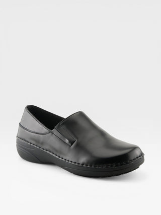 Spring Step Professional Manila Women's Leather Slip-On Work Shoes in Black colorway