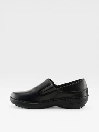 Spring Step Professional Manila Women's Leather Slip-On Work Shoes in Black colorway