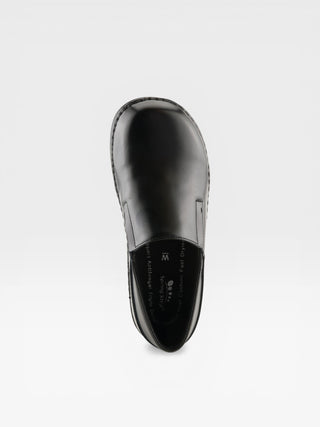 Spring Step Professional Manila Women's Leather Slip-On Work Shoes in Black colorway