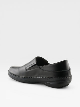Spring Step Professional Manila Women's Leather Slip-On Work Shoes in Black colorway