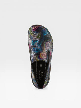 Spring Step Professional Manila Boreal Women's Printed Slip-On Work Shoes in Blue colorway