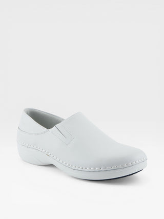 Spring Step Professional Manila Women's Leather Slip-On Work Shoes in Black colorway