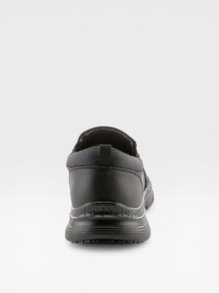 Spring Step Professional Whitaker Men's Leather Slip-On Work Shoes in Black colorway