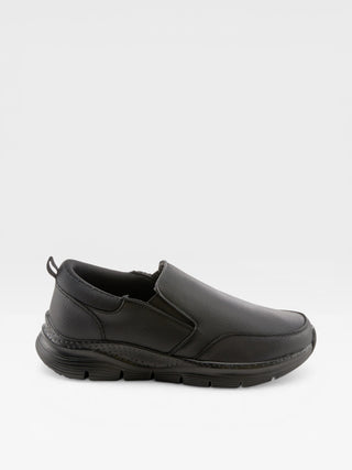 Spring Step Professional Whitaker Men's Leather Slip-On Work Shoes in Black colorway