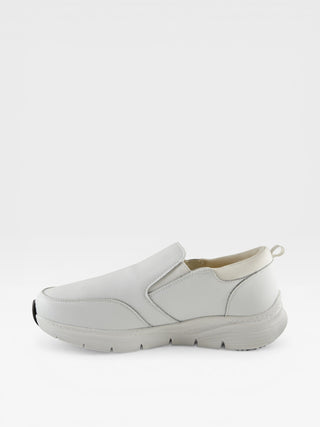 Spring Step Professional Whitaker Men's Leather Slip-On Work Shoes in White colorway