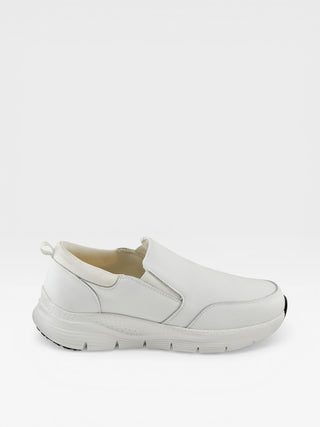 Spring Step Professional Whitaker Men's Leather Slip-On Work Shoes in White colorway