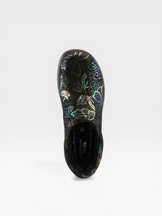Spring Step Professional Winfrey-Flutter Women's Printed Slip-On Work Shoes in Black Multi colorway