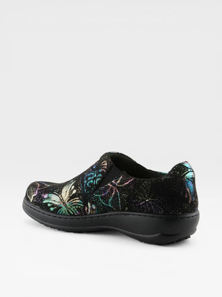 Spring Step Professional Winfrey-Flutter Women's Printed Slip-On Work Shoes in Black Multi colorway