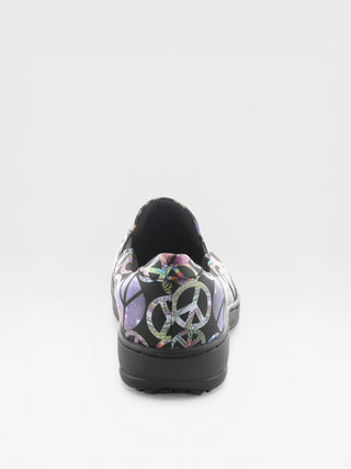 Spring Step Professional Winfrey-Peace Women's Printed Slip-On Work Shoes in Black Multi colorway