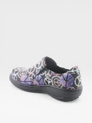Spring Step Professional Winfrey-Peace Women's Printed Slip-On Work Shoes in Black Multi colorway